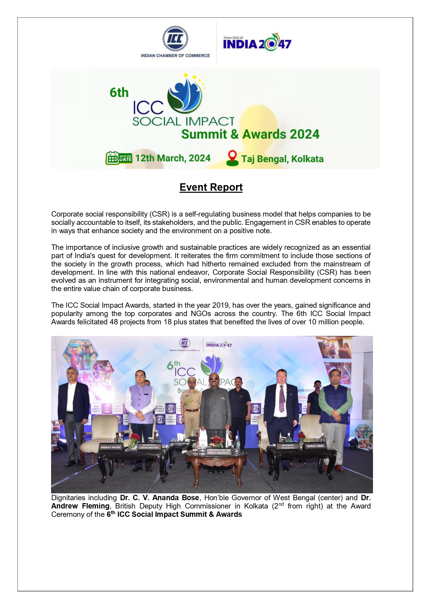 6TH ICC SOCIAL IMPACT SUMMIT & AWARDS 2024