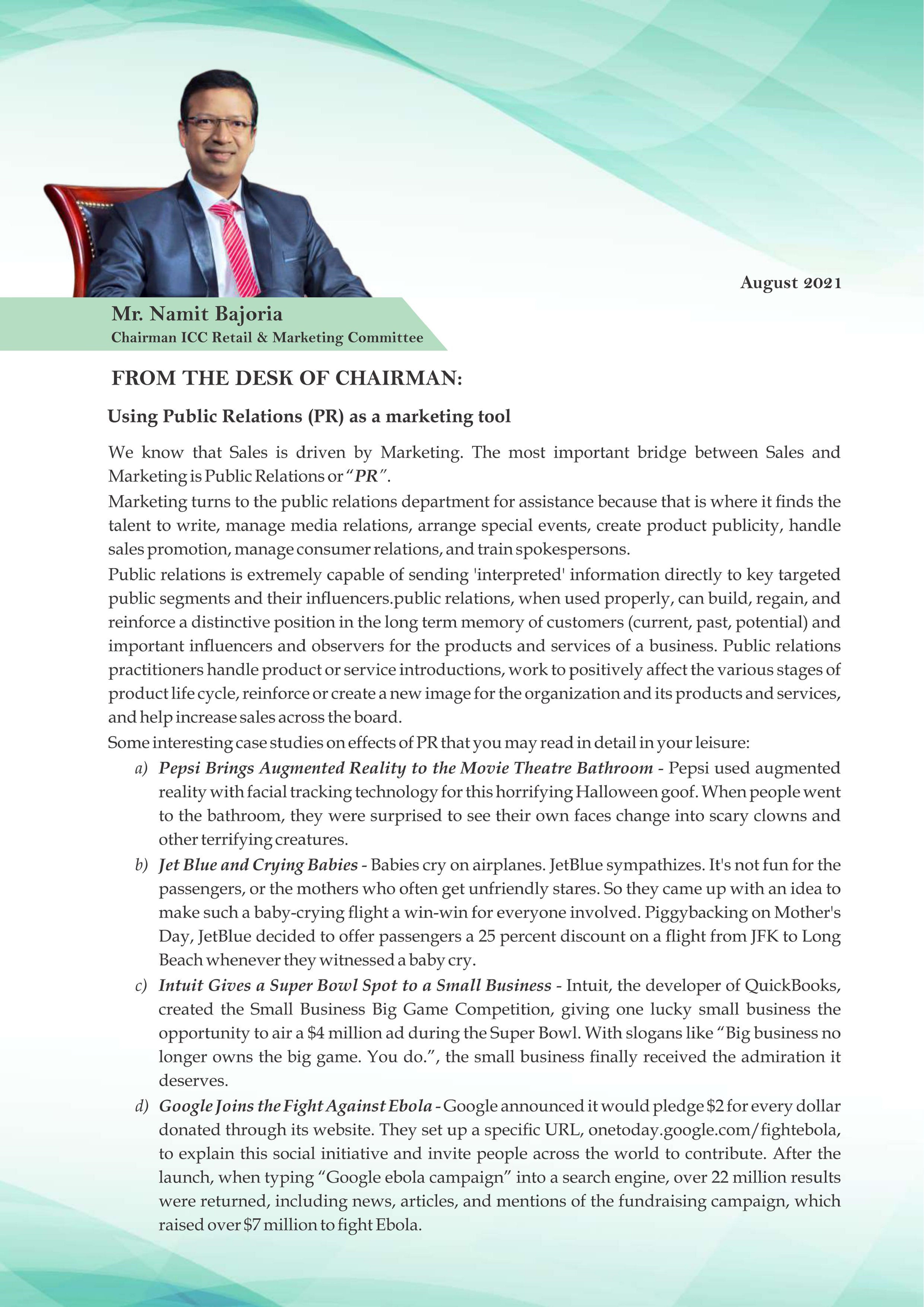 NEWSLETTER OF PEARL FOR THE RETAIL SECTOR