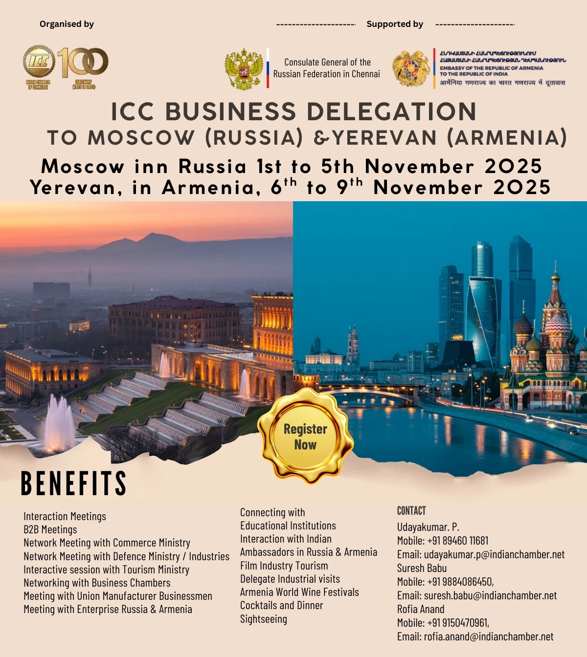 ICC Business Delegation to Moscow(Russia) & Yerevan (Armenia)